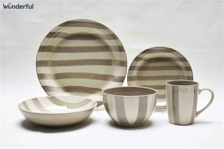 Grey And White Multi Colored Dinnerware Sets