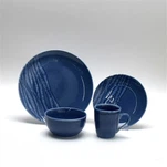 Conjunto de vajillas de cena azul transparente de 20 piezas