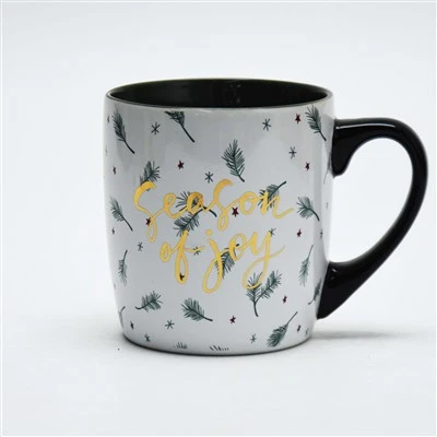 Taza de café de cerámica de hojas de oro glaseadas de color de color de color al por mayor